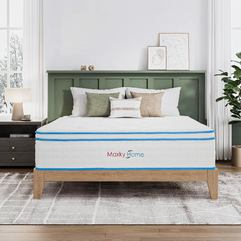 12 Inch Queen Mattress with 2-Bonus Memory Foam Pillows, Gel Memory Foam Mattress Bed in a Box, Medium Firm