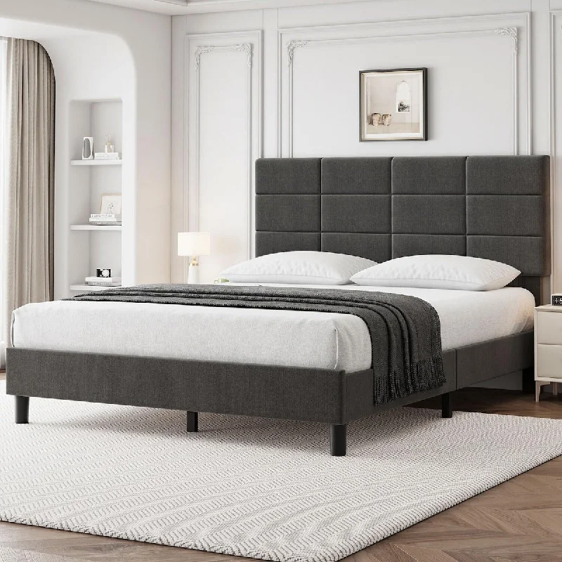 Bed Frame with Adjustable Headboard