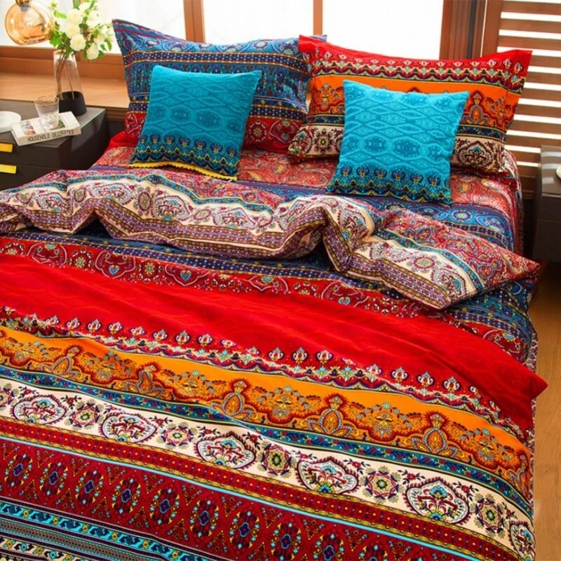 Boho Cotton Quilt Bedding Set with 3 Piece