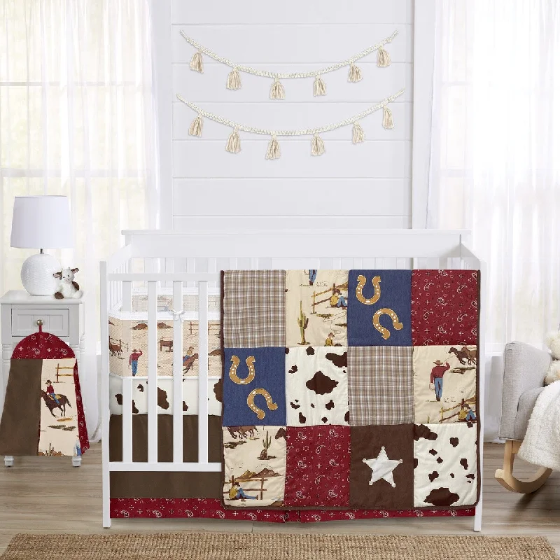 Brown Western Cowboy Boy Girl Neutral Sweet Jojo Designs 6p Crib Bedding +BreathableBaby Breathable Mesh Liner Horse