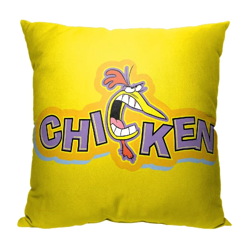 Cartoon Network Cow and Chicken Chicken 18 Inch Throw Pillow