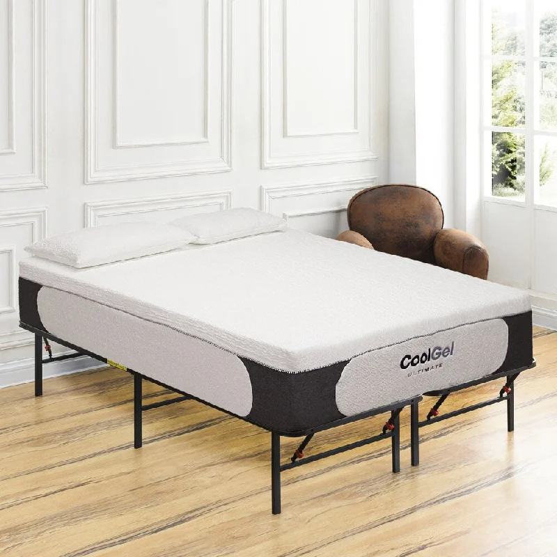 Classic Brands Milan Cool Gel Memory Foam 14-inch Twin-size Mattress, Pillow, and Frame Set