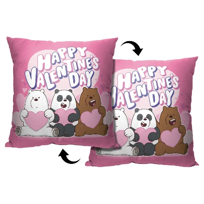 CN We Bare Bears Beary Loveable Printed Throw Pillow - Pink