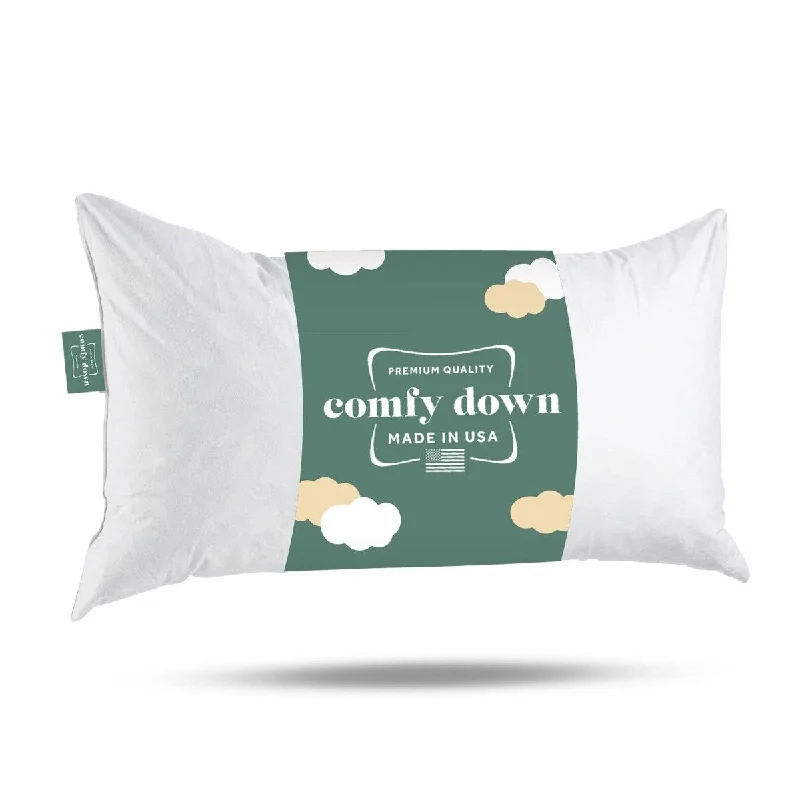 ComfyDown Bed Pillow for Sleeping, Goose Down and Feather Stuffing, with Premium Egyptian Cotton Cover - white