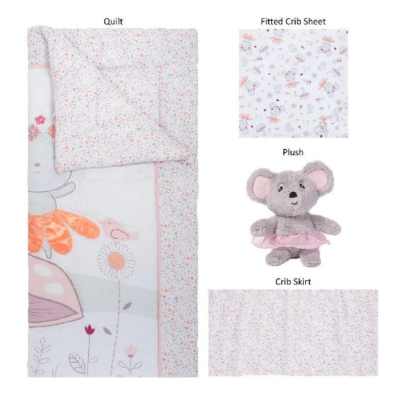 Dancing Mouse 4 Piece Crib Bedding Set