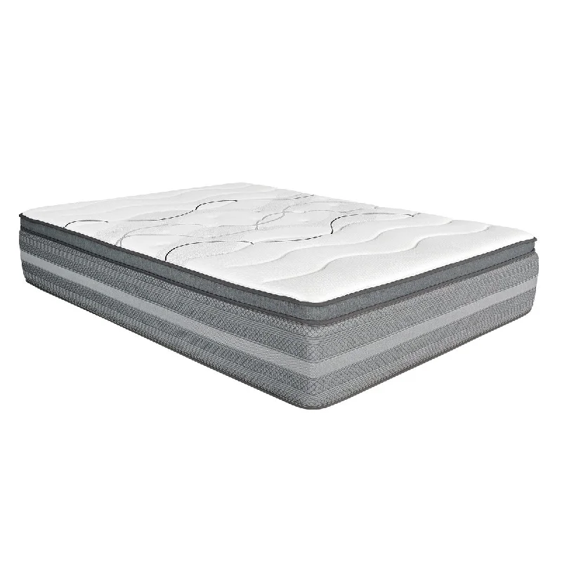 Dani 14 Inch California King Mattress, Pocket Coil Hybrid, Foam Layers