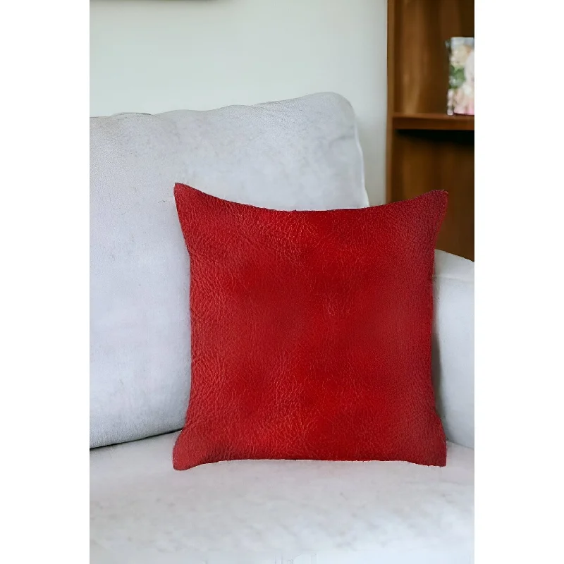 Decorative Vegan Faux Leather Throw Pillow