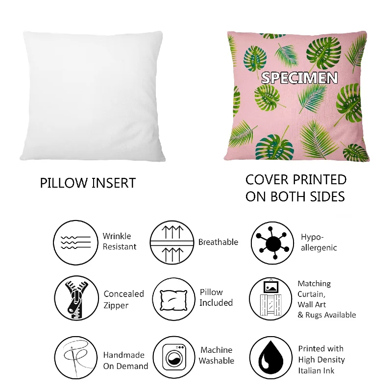 Designart "Blue Watercolor Eccentric Floral Pattern I" Floral Printed Throw Pillow