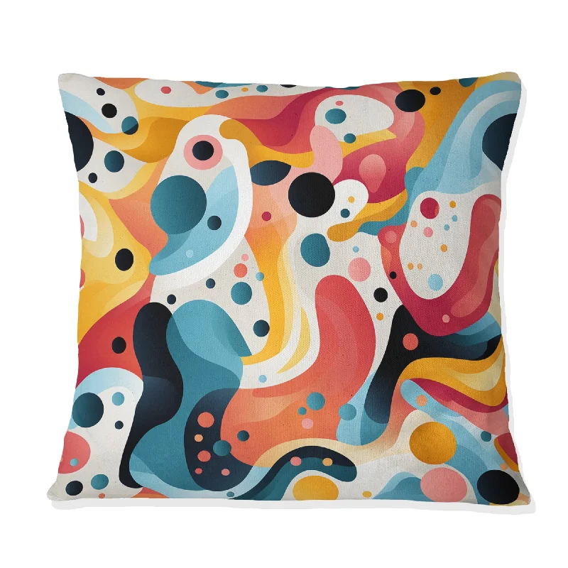 Designart "Colorful Popart Playful Mirage " Pop Art Printed Throw Pillow