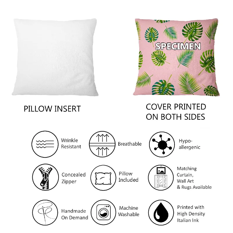 Designart "Elegant Maritime Red And Beige Blooming Gardens" Floral Printed Throw Pillow