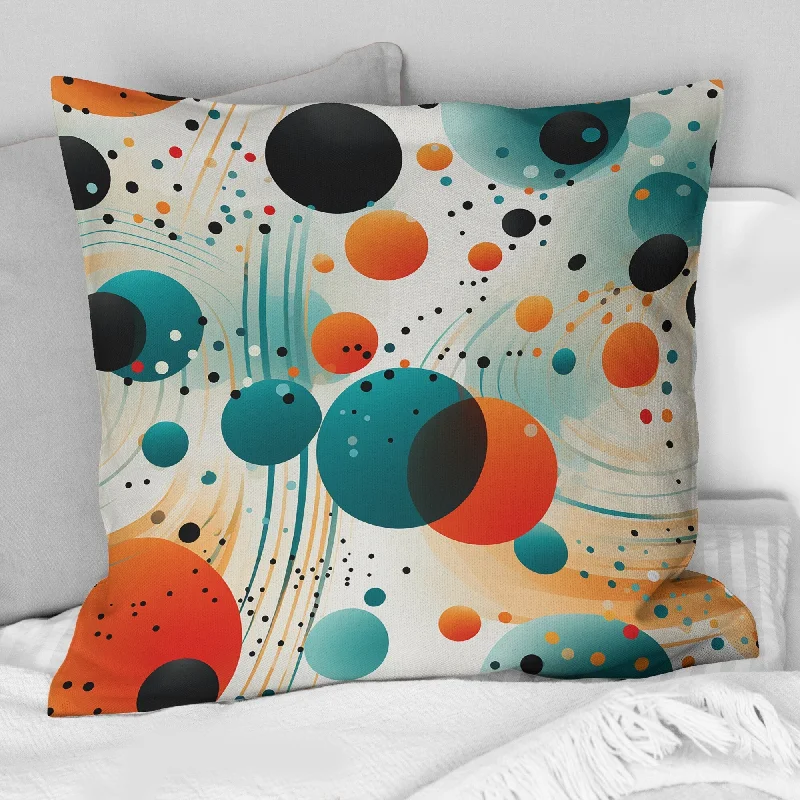 Designart "Futurist Polka Nexus IV" Polka Dots Printed Throw Pillow