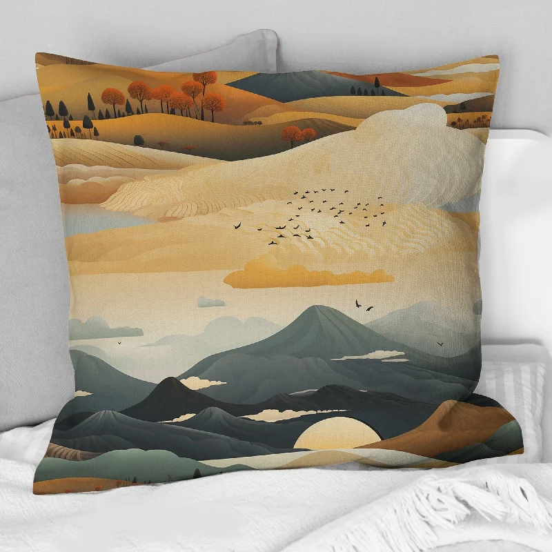 Designart "Minimalist Landscapes V" Abstract Printed Throw Pillow