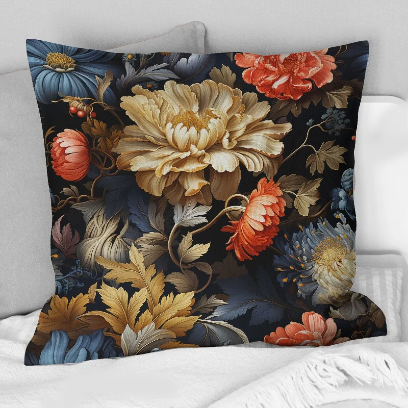 Designart "Mystic Flora Moody Patterns II" Floral Printed Throw Pillow