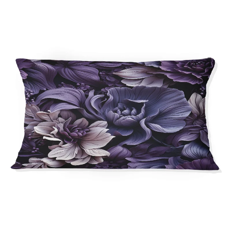 Designart "Shadowed Elegance Moody Patterns" Floral Printed Throw Pillow