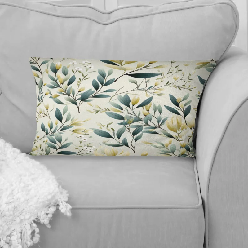 Designart "Tranquil Leaves V" Plants Printed Throw Pillow