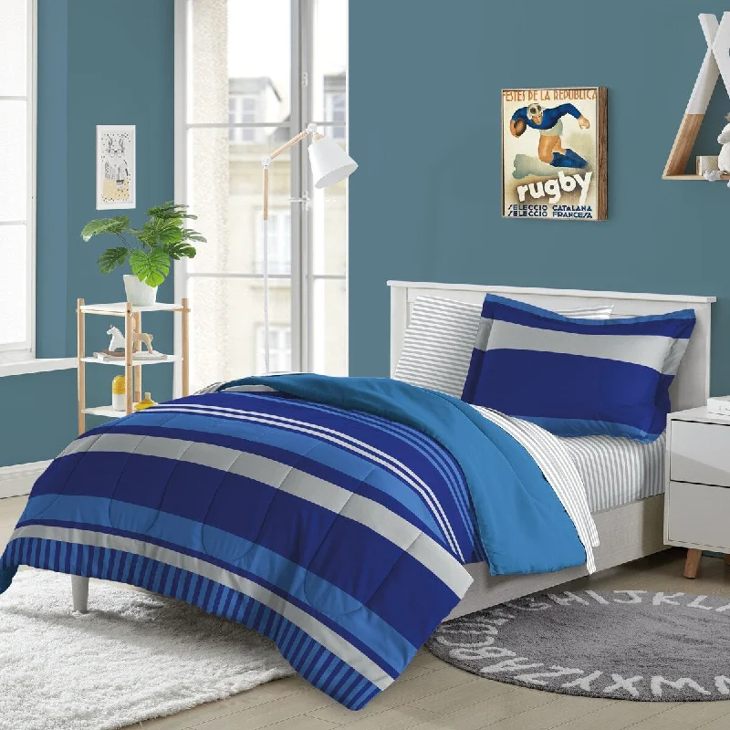 Dream Factory Rugby Stripe Bed-In-A-Bag Comforter Set