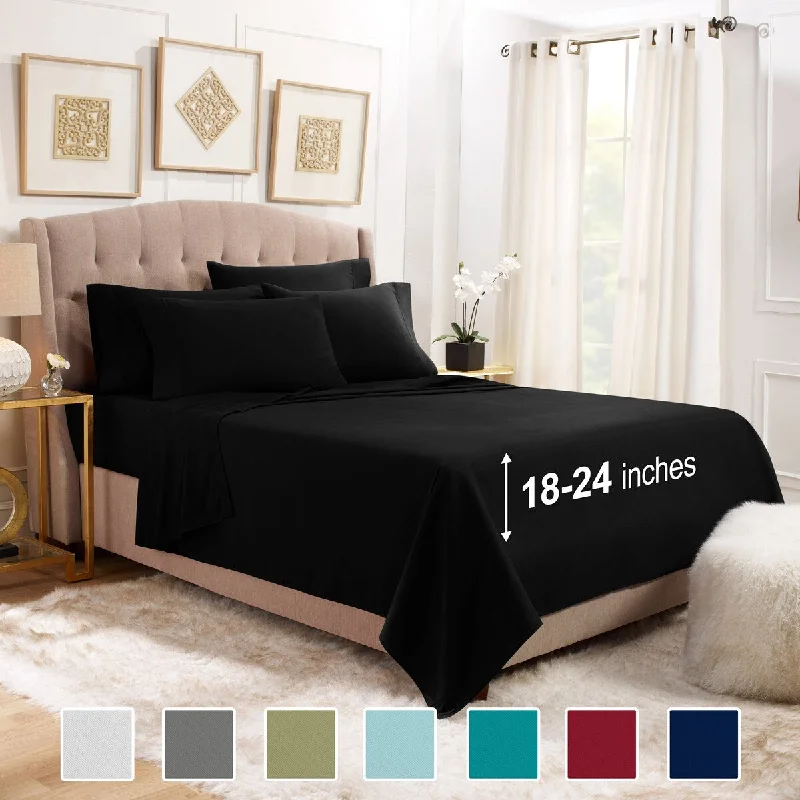 Empyrean Bedding 18"-24" Extra Deep Pocket Sheets Set - Ultra Soft Luxury Bed Sheet Set