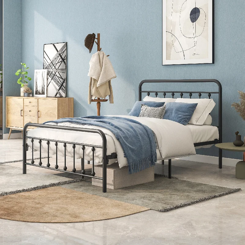 FULL Metal Platform Bed Frame with Headboard