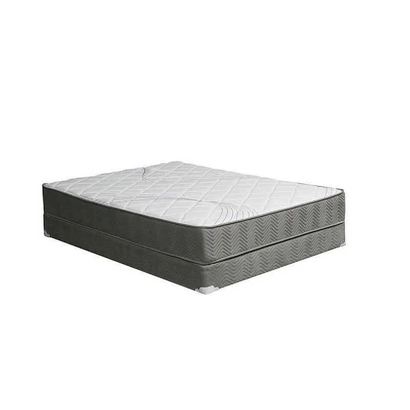 Gop 10 Inch Tight Top Queen Size Mattress, Dense Foam, Quilted Gray Cover