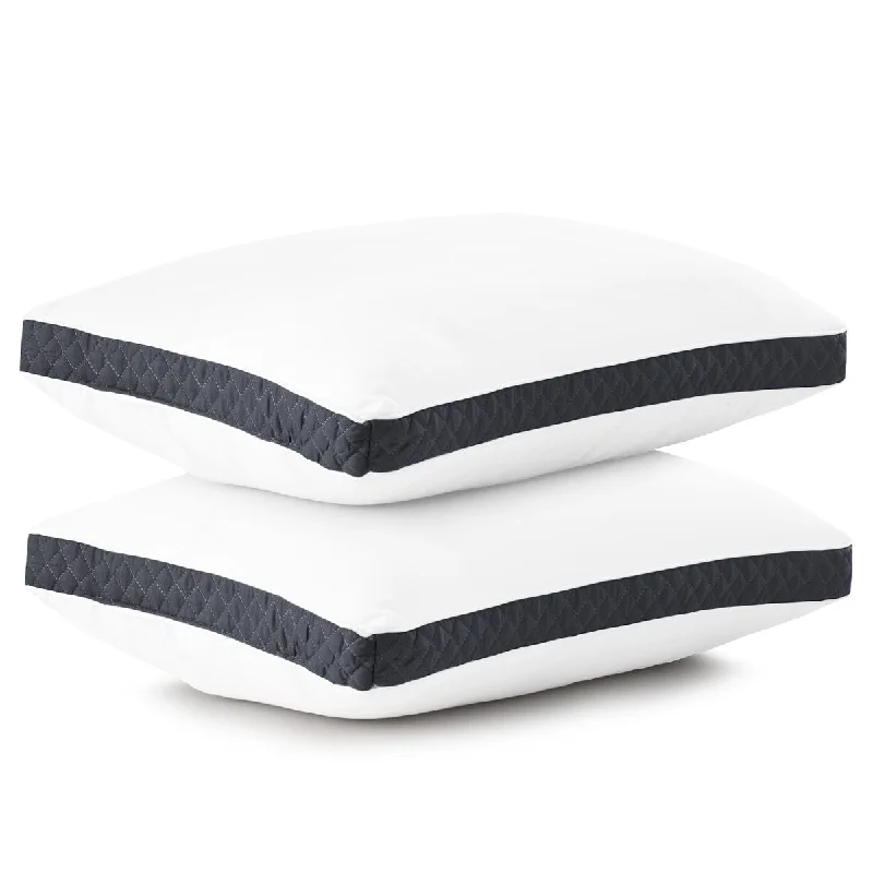 Gusseted Pillows Pack of 2 Breathable Bed Sleeping Pillows Dark Grey - Dark Grey