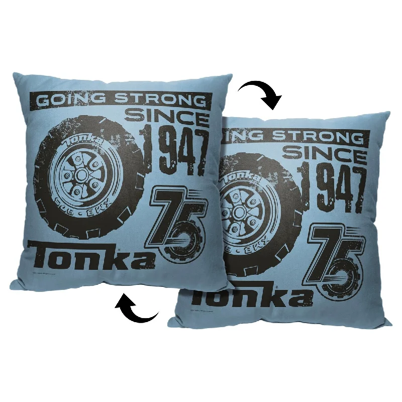 Hasbro Tonka Going Strong Since Printed Throw Pillow - Blue