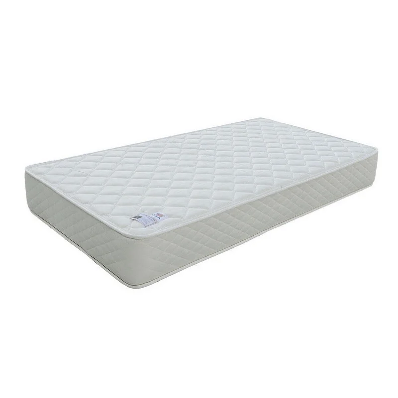 Kiz 8 Inch Soft Bonnell Coil Full Size Mattress, Dense Foam, White Cover