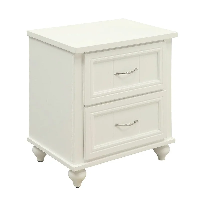 Lacey Contemporary Nightstand, White Finish