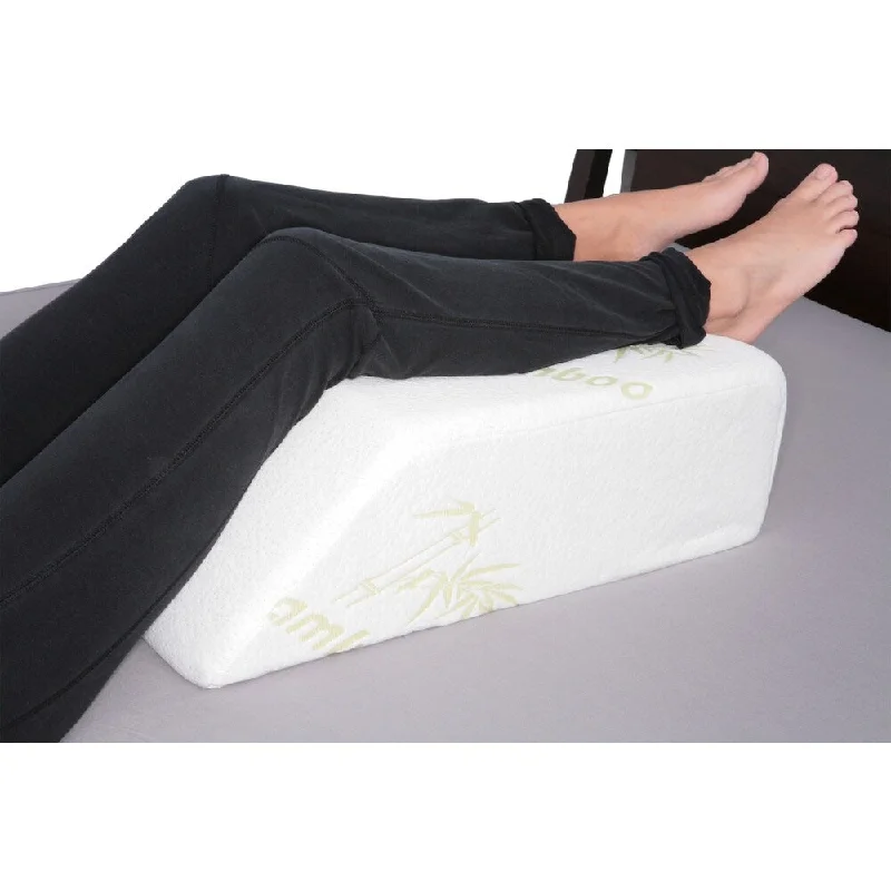 Leg Elevating Position Wedge Pillow (22" x 15" x 7") - Orthopedic Medical-Grade Foam - Bed Wedge, Beige