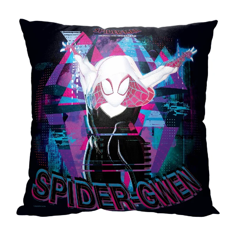 Marvel Spiderman Across the Spiderverse Glitchy Gwen 18 Inch Throw Pillow