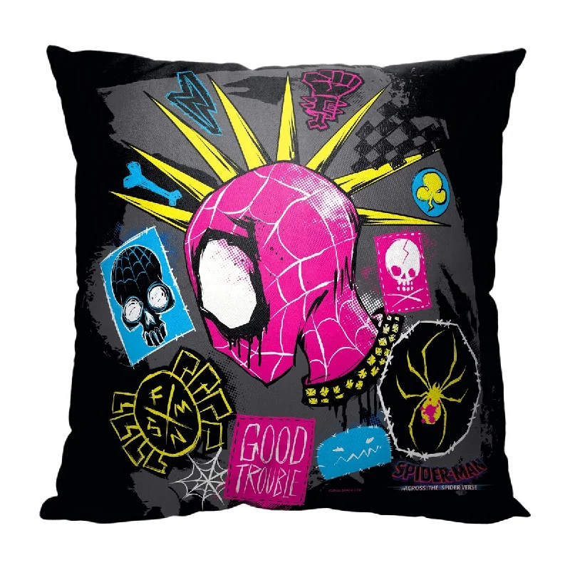 Marvel Spiderman Across the Spiderverse Good Trouble 18 Inch Throw Pillow