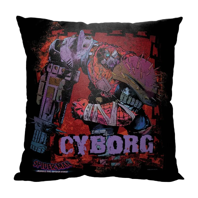 Marvel Spiderman Across the Spiderverse Here Comes Cyborg 18 Inch Throw Pillow