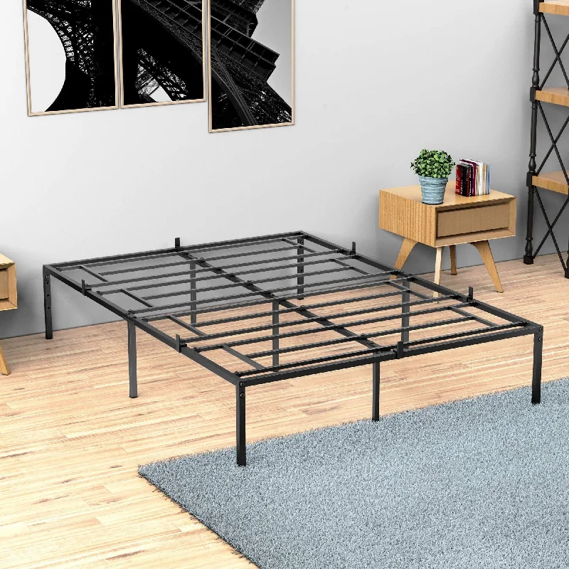 Metal Platform Bed Frame with Sturdy Steel Bed Slats