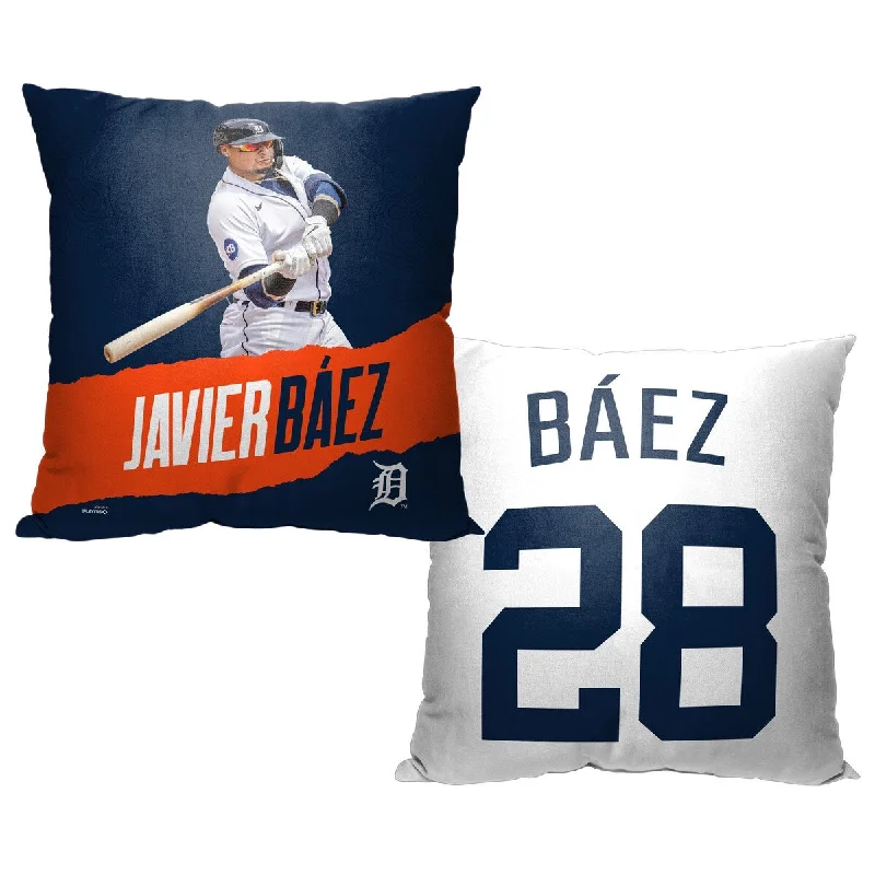 MLB Detroit Tigers Player Javier Baez 18 Inch Throw Pillow