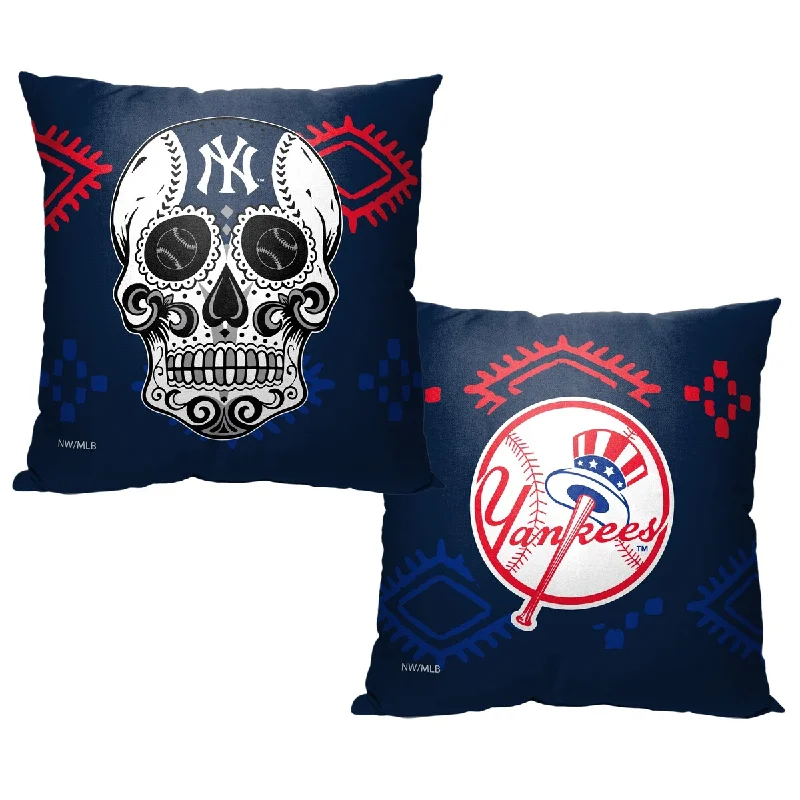 MLB New York Yankees Candy Skull 18 Inch Throw Pillow