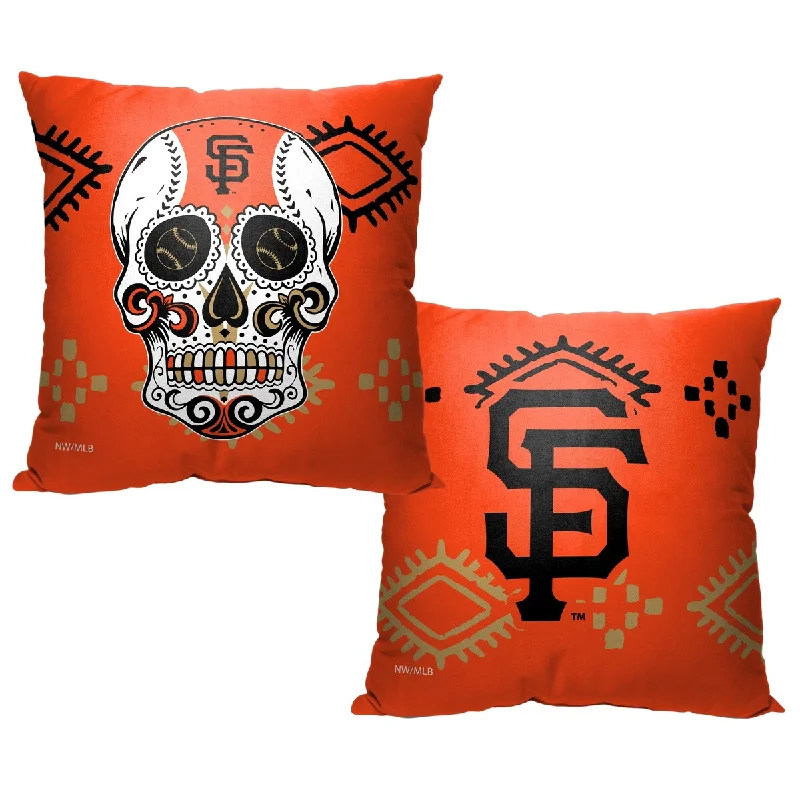 MLB San Francisco Giants Candy Skull 18 Inch Throw Pillow