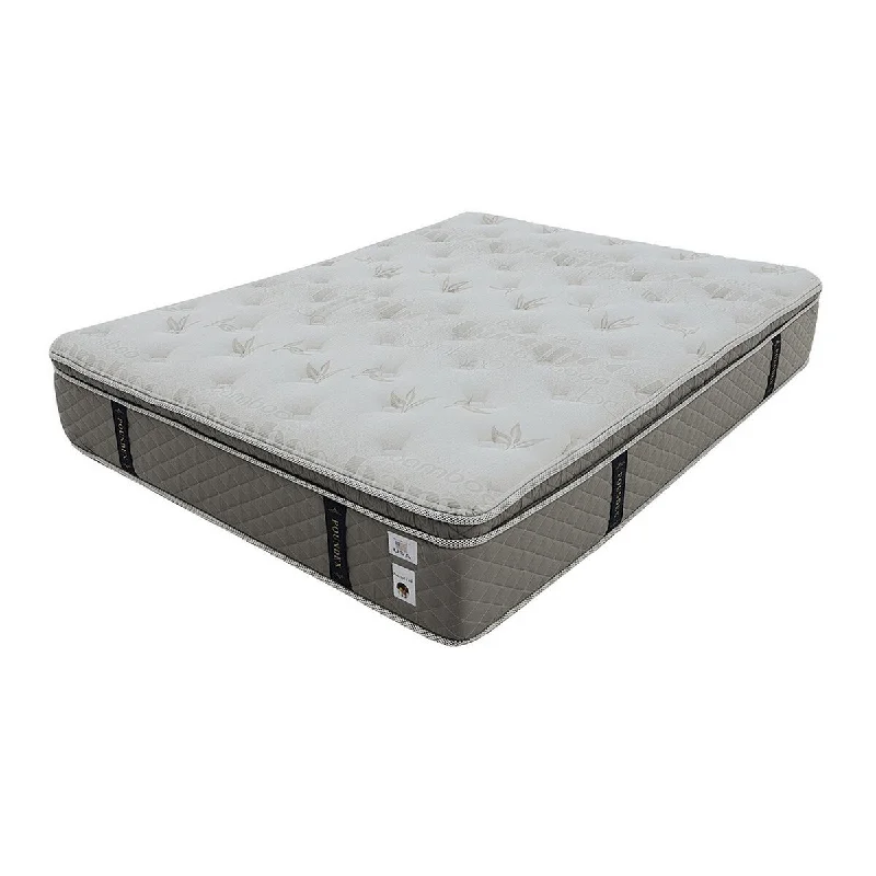 Moh 13 Inch Pocket Coil Queen Mattress, Soft Tufted Bamboo Cotton Euro Top