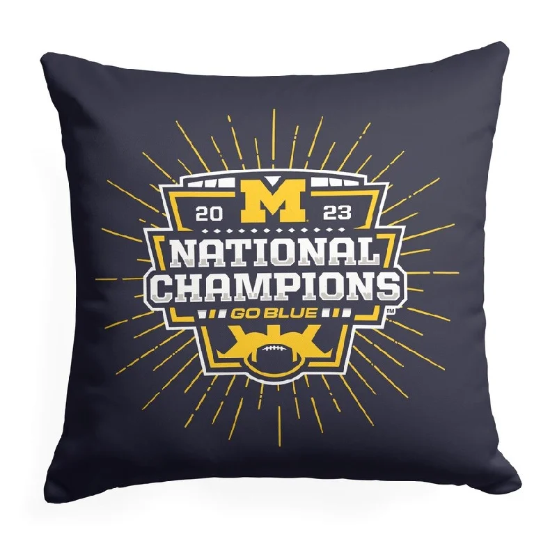 NCAA 2023 FBC Intimidate Michigan Printed Throw Pillow - Blue