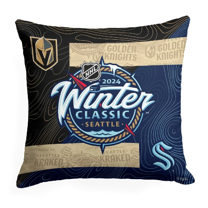 NHL 2024 Winter Classic Submerge Printed Throw Pillow - Black