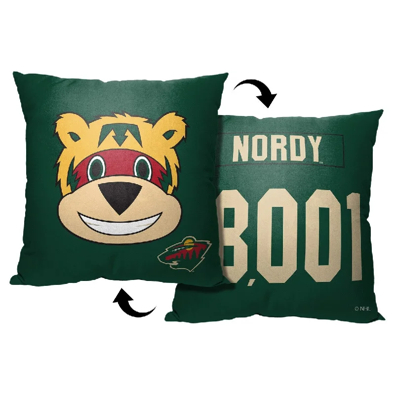 NHL Mascot Love Wild Printed Throw Pillow - Green