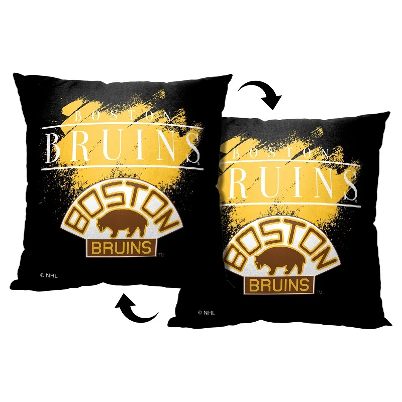 NHL Vintage Burst Bruins Printed Throw Pillow - Black