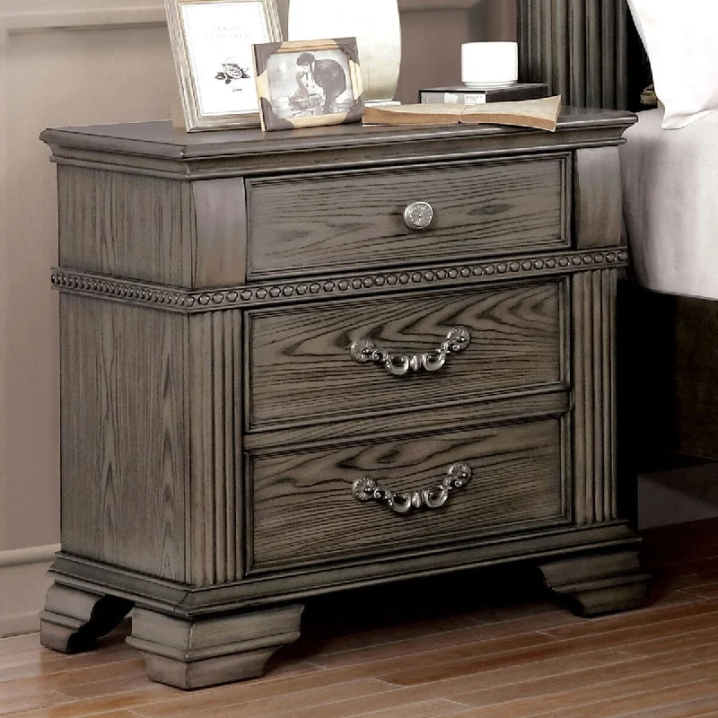 Nightstand Bedroom,1pc Nightstand Solid wood Satin Knickel Knobs and Pulls