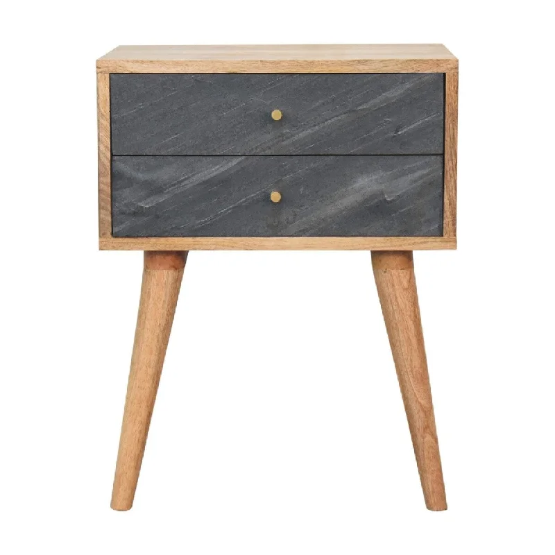 Nightstand with Storage Drawer & Solid Wood Tabletop,For Bedroom, Living Room