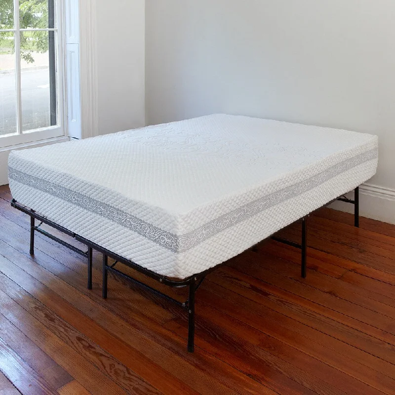 PostureLoft Amaya 11-inch Twin-XL-size Gel Memory Foam and Innerspring Hybrid Mattress and Frame Set