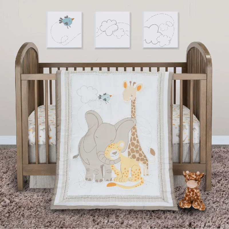 Safari Snuggle 4 Piece Crib Bedding Set