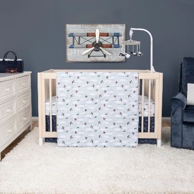 Sammy & Lou Air Travel 3 Piece Crib Bedding Set