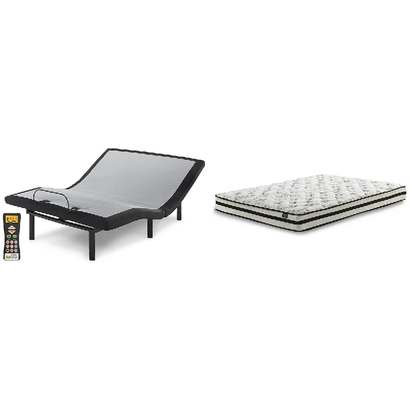 Signature Design by Ashley 8 Inch Chime Innerspring Black/White 2-Piece Mattress Package