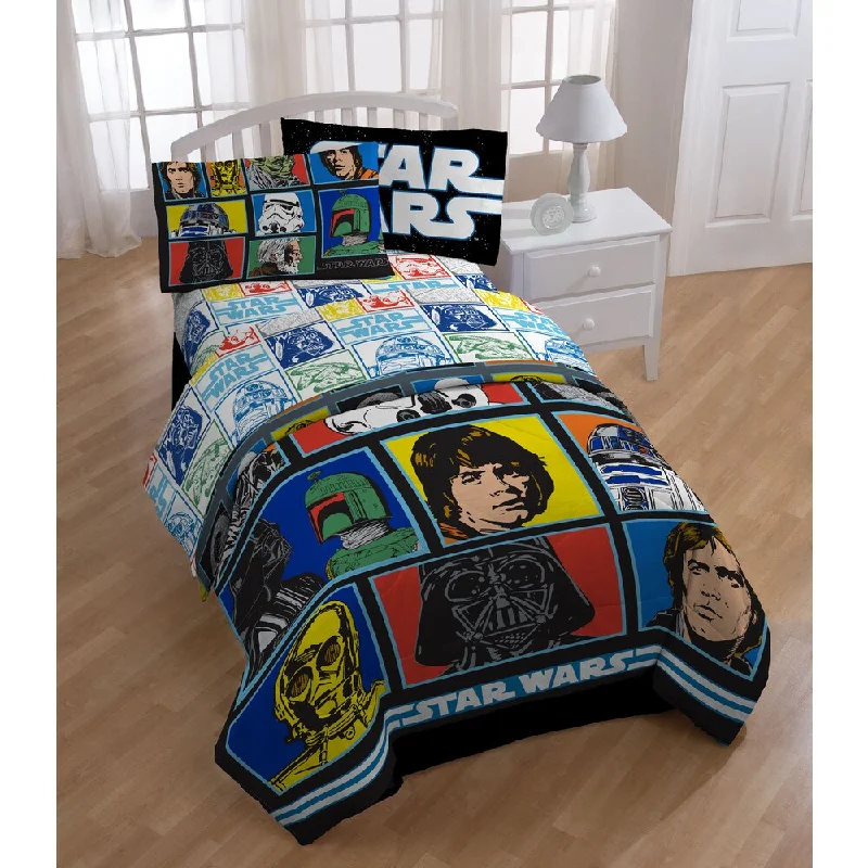 Star Wars Classic Grid 2 Twin 5-piece Bed in a Bag Set