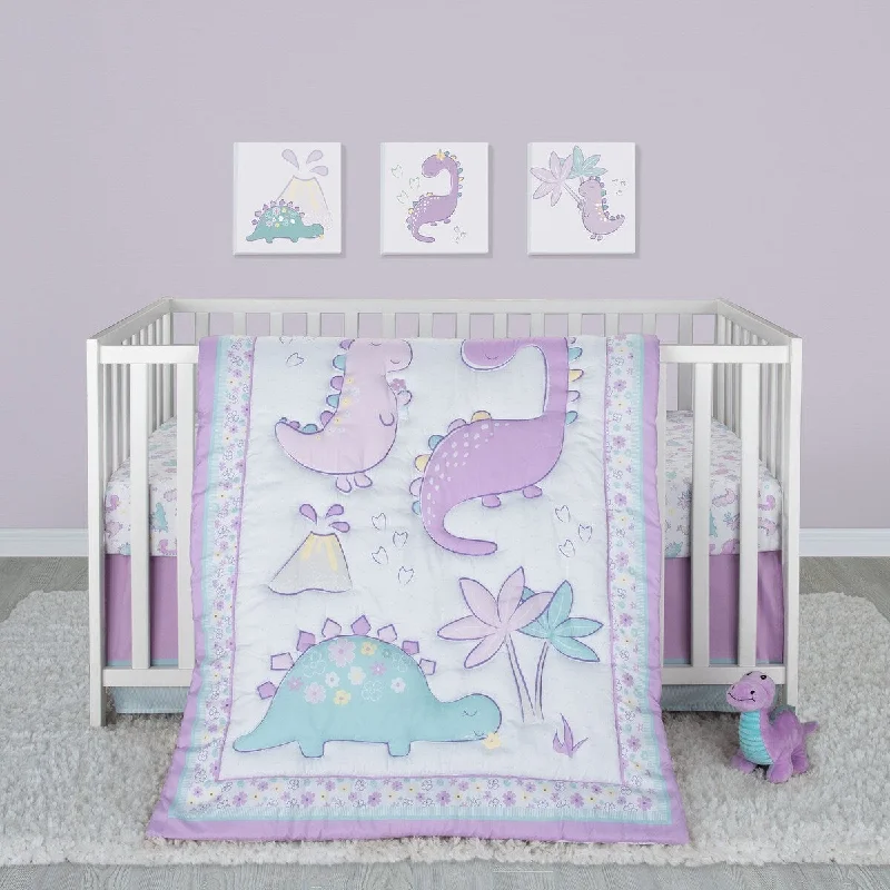 Tiny Dinos 4 Piece Crib Bedding Set