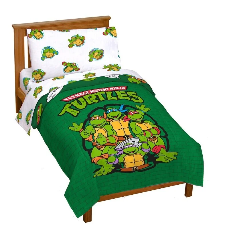 TMNT Green Bricks Toddler Bed Set