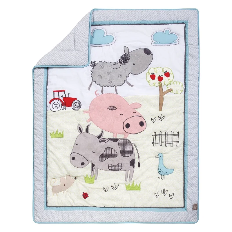 Trend Lab Farm Stack 4-piece Crib Bedding Set